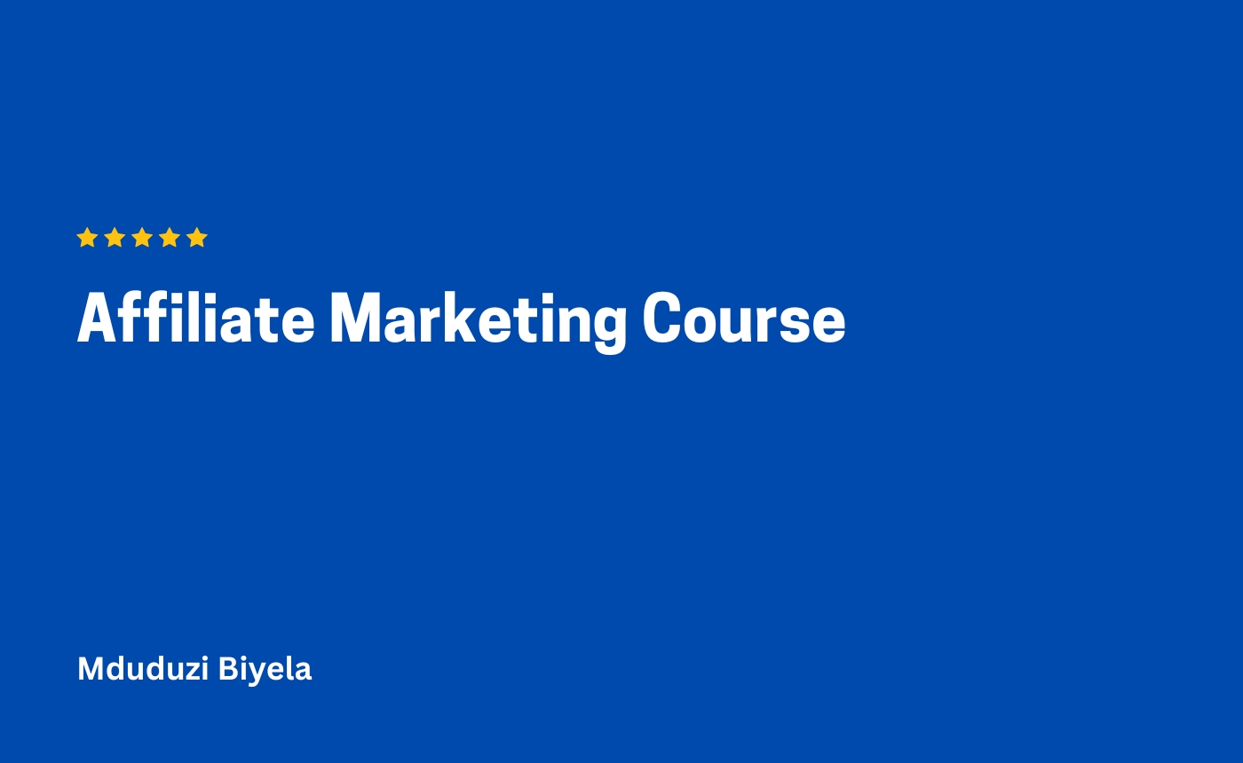 Affiliate Marketing Course